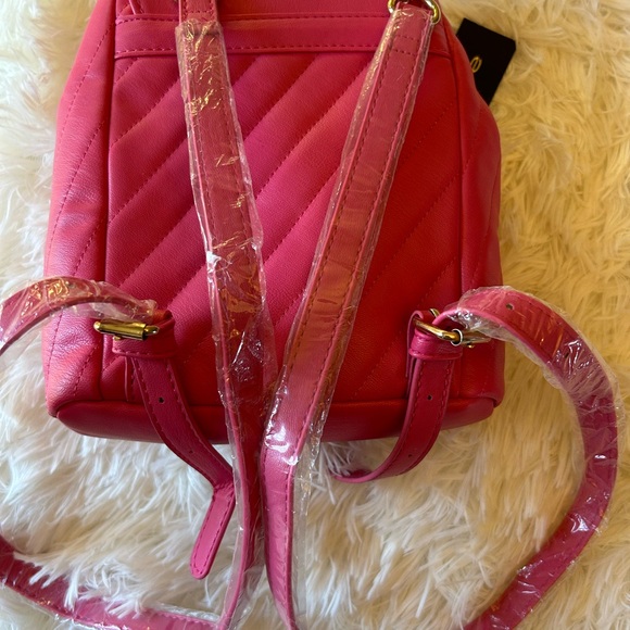 Bebe Pink Quilted Backpack with Gold Details - Picture 5 of 6
